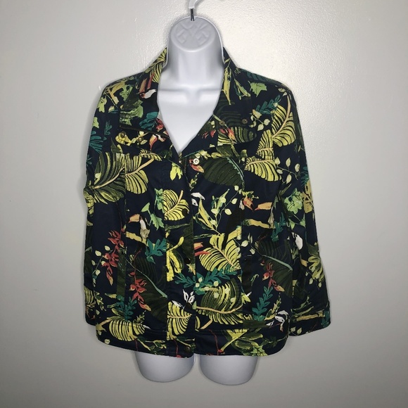 Chico's Tropical Print Jacket - Picture 1 of 8